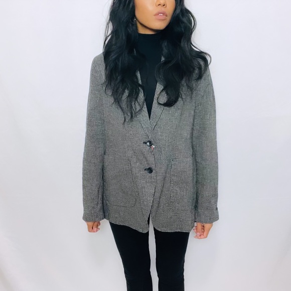 ***SOLD*** Ines De La Fressange Paris x Uniqlo | Linen Cotton Checkered  Blazer - Picture 11 of 13